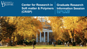 Slides for the Center for Research in Soft matter and Polymers graduate recruitment information session held on November 19, 2020